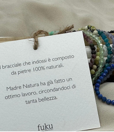 Bracciale Chip In Quarzo Ialino Naturale: Pietre Vere Con Cartellino Illustrativo Delle Proprietà