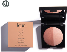 Lepo Blush Duo – Fard Cotto Duo con Amido di Mais Bio, Texture Morbida e Satinata