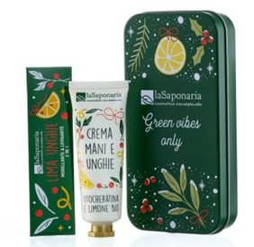 Scrigno Bosco d’Inverno – Crema Mani Fitocheratina e Limone + Limetta Unghie